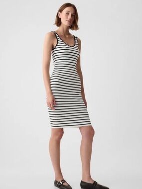 NWT GAP Striped Midi Tank Dress - White & Black Small Tall